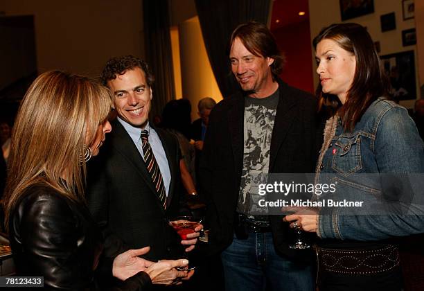 Bonnie Hammer, Sci Fi Channel and USA Network President, Mark Stern of the Sci Fi Channel, actor Kevin Sorbo and wife Sam Jenkins attend the after...