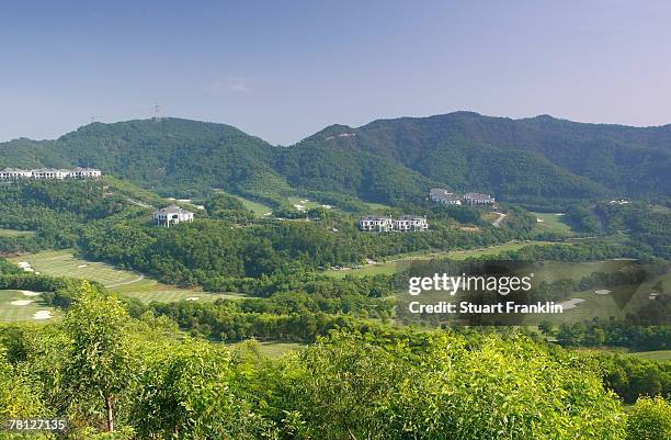 General view over the holes on the Olazabal and Duval courses during the third round of the Omega Mission Hills World Cup at the Mission Hills Golf...