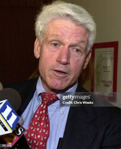 Ventura County Deputy District Attorney Bob Calvert answers reporter's questions May 10, 2000 after the arraignment of the defendants in the "Erin...