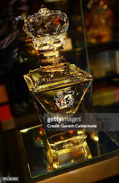 View of Clive Christians 'No.1 Imperial Majesty' perfume at the Roja Dove Haute Parfumerie in Harrods on November 28, 2007 in London, England. The...