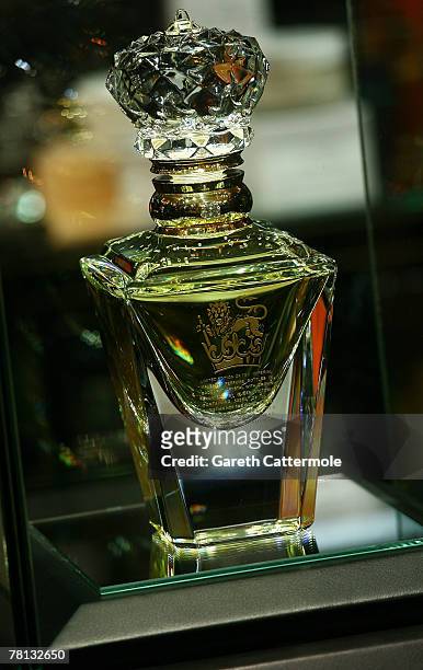 View of Clive Christians 'No.1 Imperial Majesty' perfume at the Roja Dove Haute Parfumerie in Harrods on November 28, 2007 in London, England. The...