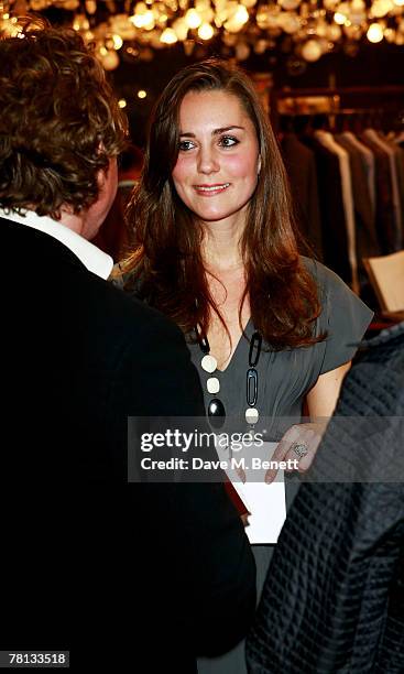 Kate Middleton attends the book launch party of 'Time To Reflect' by photographer Alistair Morrison, at Bluebird on November 28, 2007 in London,...