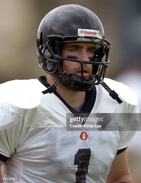 Occidental quarterback Andy Collins during 49-14 victory over La Verne in SCIAC game at Ortmayer Stadium in La Verne, Calif. On Saturday, October 14,...