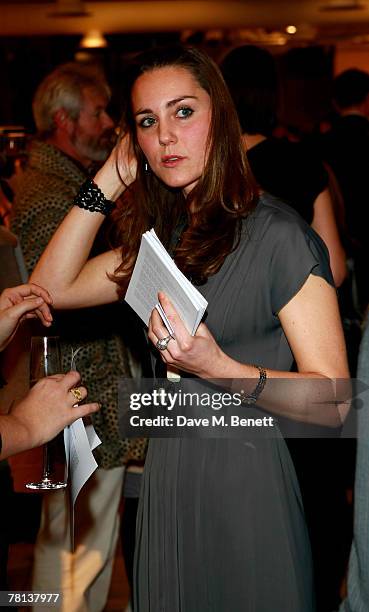 Kate Middleton attends the book launch party of 'Time To Reflect' by photographer Alistair Morrison, at Bluebird on November 28, 2007 in London,...