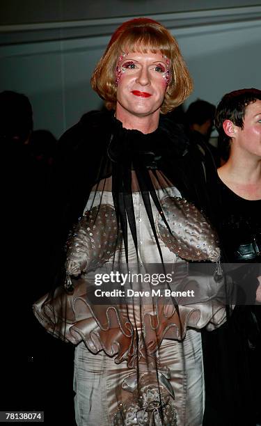 Grayson Perry attends the lanch party of The Vault, at the Natural History Museum on November 28, 2007 in London, England.