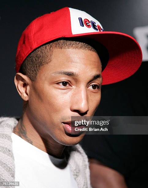 Musician Pharell Williams at the Billionaire Boys Club / Ice Cream Flagship Store Opening on November 28 in New York City.