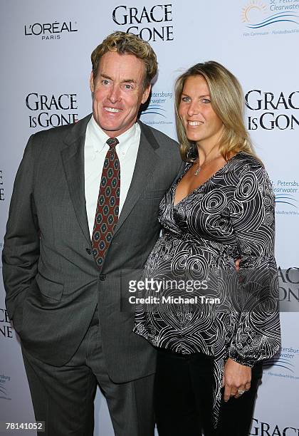Actor John C. McGinley and Nichole Kessler arrives at the Los Angeles Premiere of "Grace Is Gone" held at the Academy of Motion Picture Arts and...
