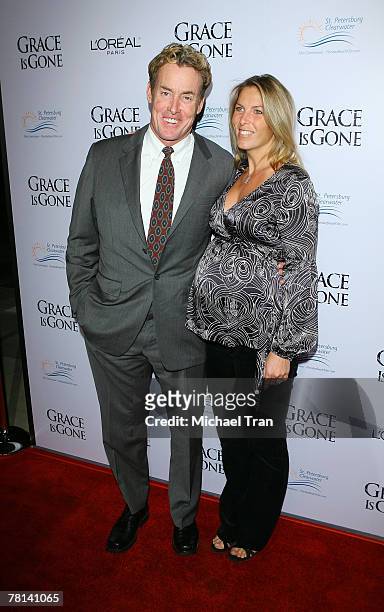 Actor John C. McGinley and Nichole Kessler arrives at the Los Angeles Premiere of "Grace Is Gone" held at the Academy of Motion Picture Arts and...