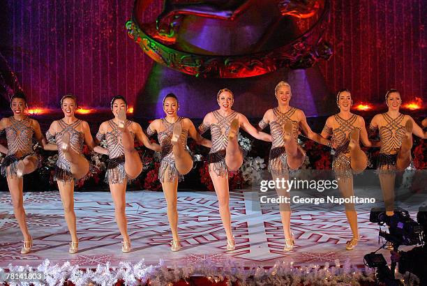 The world famous Radio City Rockettes perform at the 5th Rockefeller Center Christmas Tree Lighting Ceremony in New York City on November 28, 2007.