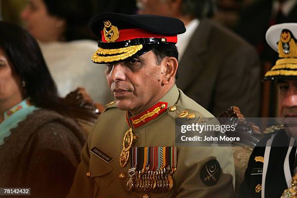 New Pakistani army chief Gen. Ashfaq Kayani waits for President Pervez Musharraf to take the oath of office five-year term as a civilian president...