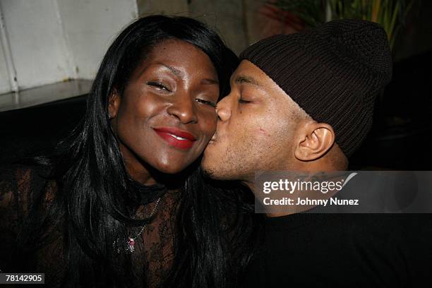 Adjua and Styles P attends Styles P's Surprise Birthday Party on November 28, 2007 in New York City, NY