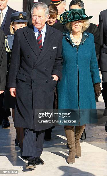 Camilla, Duchess of Cornwall and Prince Charles, Prince of Wales attend a wreath laying at the Anitkabir of the founder of modern Turkey Mustafa...