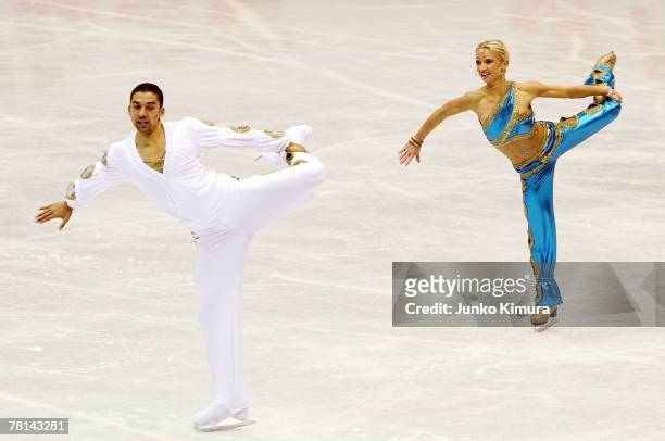 Aliona Savchenko and Robin Szolkowy of Germany compete in the Pairs Short Program of the ISU Grand Prix of Figure Skating NHK Trophy at Sendai City...