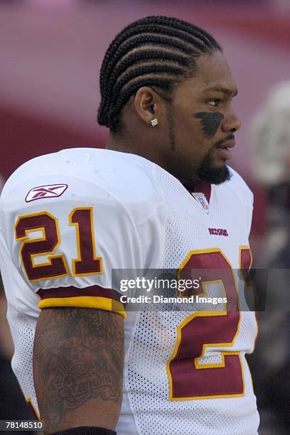 Safety Sean Taylor, of the Washington Redskins during a game on December 24, 2005 against the New York Giants at Fedex Field in Landover, Maryland....