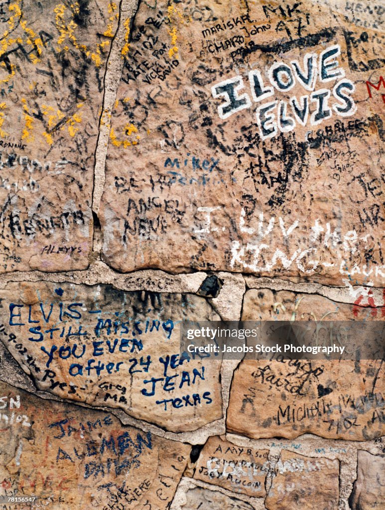 Graffiti on the wall at Graceland, Memphis