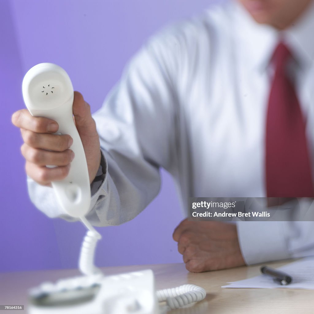 Businessman with a telephone