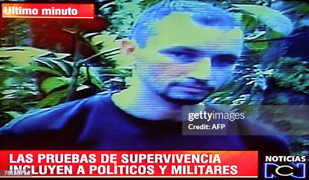 This TV grab, released 30 November 2007, shows a survival video captured from the Revolutionary Armed Forces of Colombia leftist guerrillas, with an...