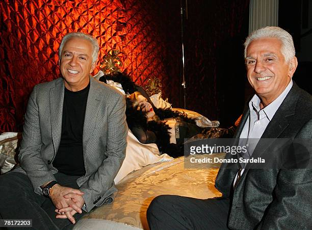 Paul Marciano and GUESS Chairman Maurice Marciano attends the Movies Rock pre-party presented by GUESS and Conde Nast at St.Vibiana's Cathedral on...