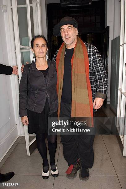 Ron Arad and his wife attend the switching-on of the Christmas lights at the Stella McCartney store, London on November 29th , 2007 in London,...