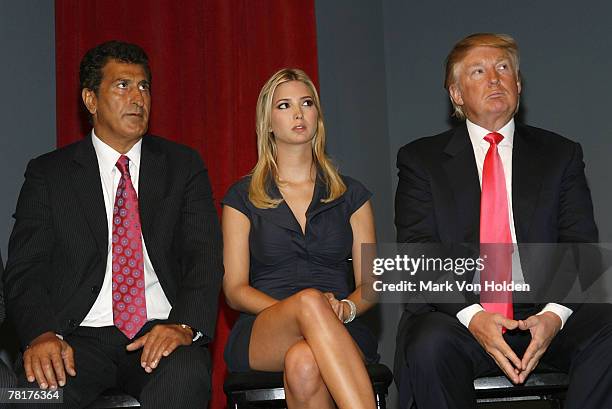 Tevfik Arif, Ivanka Trump and Donald Trump at the Trump Soho Launch on September 19, 2007 in New York City.