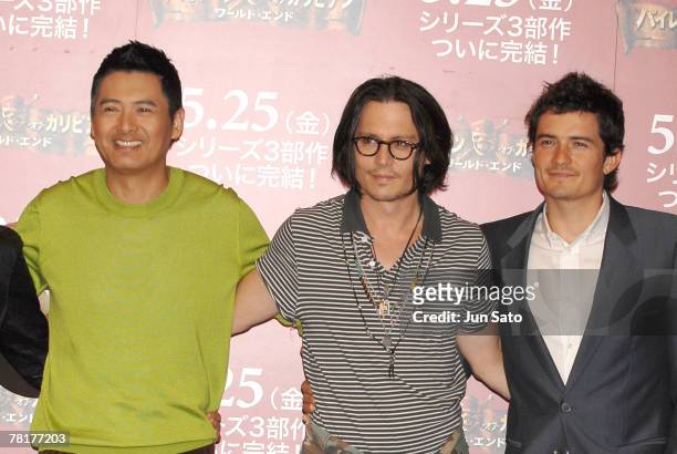 Yun-Fat Chow, Johnny Depp and Orlando Bloom
