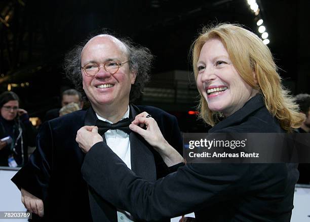 Niko von Glasow and Maren Kroymann attend the 20th European Film Awards at the Arena on December 1, 2007 in Berlin, Germany.