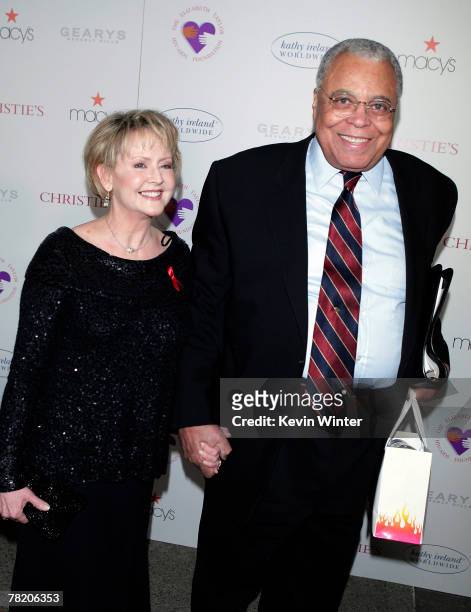 Actor James Earl Jones and his wife Cecilia Hart arrive at a special performance of A.R. Gurney's "Love Letters", with Dame Elizabeth Taylor and...