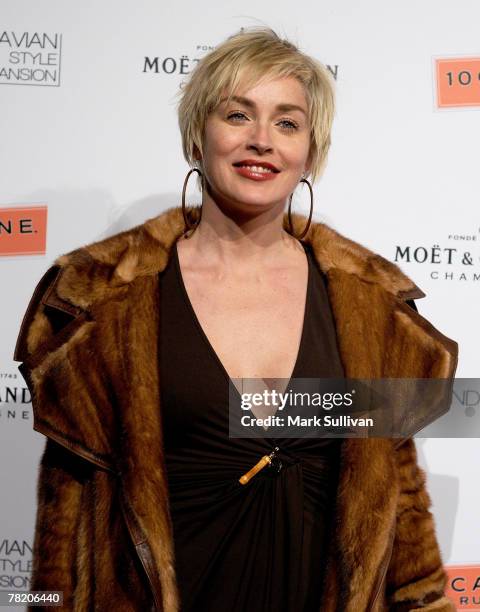 Actress Sharon Stone attends the Scandinavian Mansion of Style held on December 1, 2007 in Los Angeles, California.