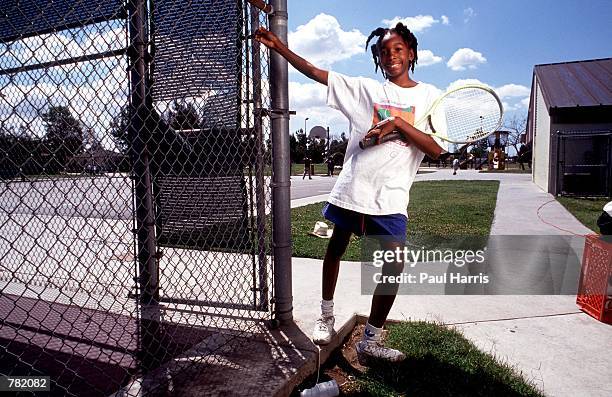 Tennis player Venus Williams poses for a photo 1991 in Compton, CA. Serena and Venus Williams will be playing against each other for the first time...