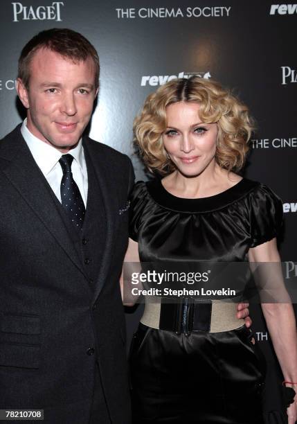 Writer/director Guy Ritchie and musician Madonna attend a screening of "Revolver" hosted by the Cinema Society and Piaget at the Tribeca Grand...