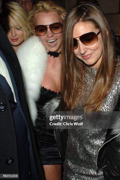 Paris Hilton, Britney Spears and Alli Sims at Scandinavian Style Mansion on December 1, 2007 in Beverly Hills, California.