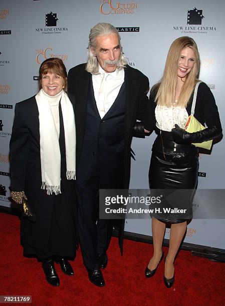 Actor Sam Elliott with his wife Katherine Rose and daughter Cleo Rose attend "The Golden Compass" premiere hosted by New Line Cinema at the Ziegfeld...