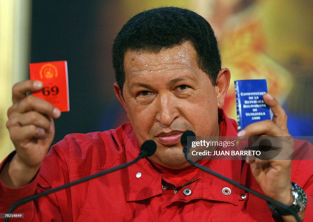 Venezuelan President Hugo Chavez speak a