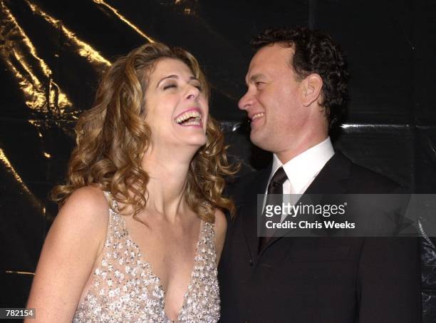 Actor Tom Hanks and wife Rita Wilson arrive at Valentino's 40th Anniversary Los Angeles event November 17, 2000 at the Pacific Design Center in West...