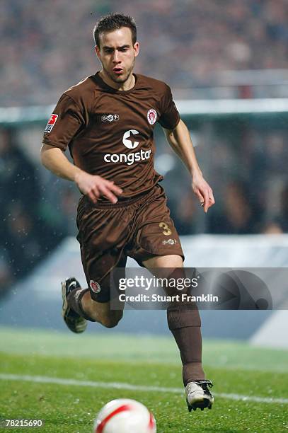 Ian Joy of St. Pauli in action during the Bundesliga match between FC St. Pauli and 1. FC Kaiserslautern at the Millerntor Stadium on November 30,...