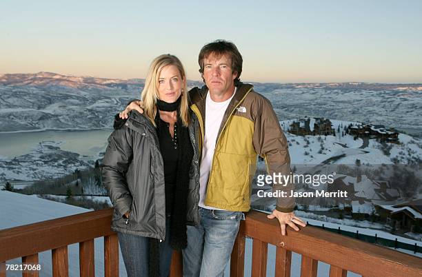 Kimberly Buffington and Dennis Quaid with North Face at The North Face House *Exclusive Coverage*