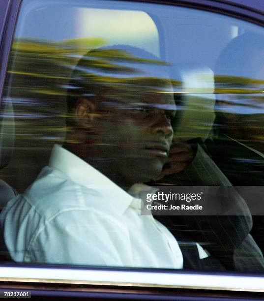 Pedro Taylor the father of Redskins football player, Sean Taylor, arrives for his son's funeral at the Pharmed Arena at Florida International...