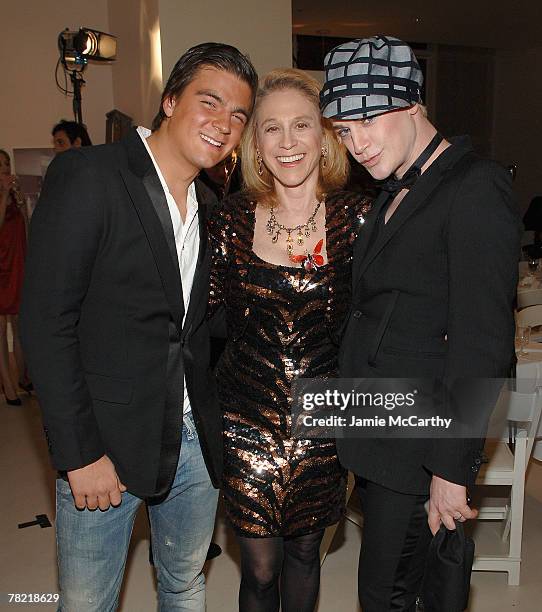 Joe Korniewicz , Dr. Laura Schlessinger and Richie Rich attend the New York Aids Film Festival Red Ball at The Riverhouse Sales and Discovery Center...