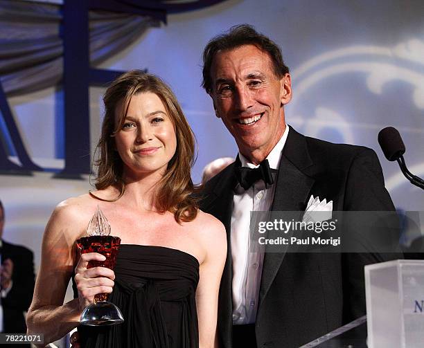 Actress Ellen Pompeo and NIAF Chairman Dr. A. Kenneth Ciongoli pose at the National Italian American Foundation gala dinner at the Hilton Washington...