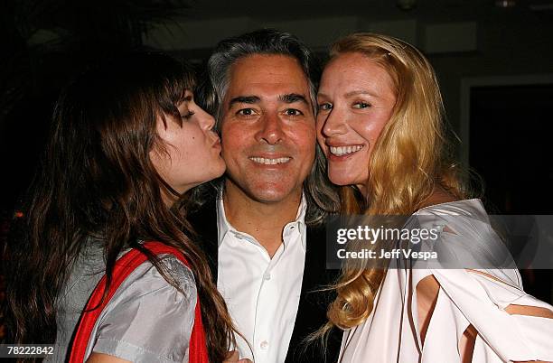 Shane Lynch, Mitch Glazer, and actress Kelly Lynch at the Conde Nast Pre Movies Rock Party at Sunset Tower on December 1, 2007 in Los Angeles,...