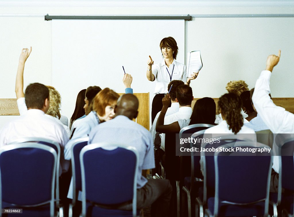 Businesswoman in seminar