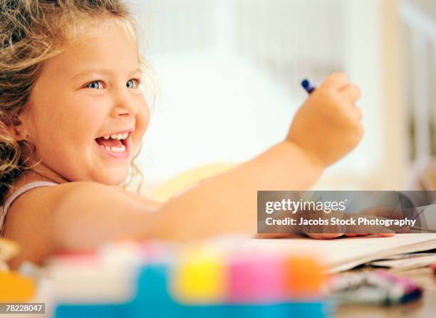 Girl Coloring High-Res Stock Photo
