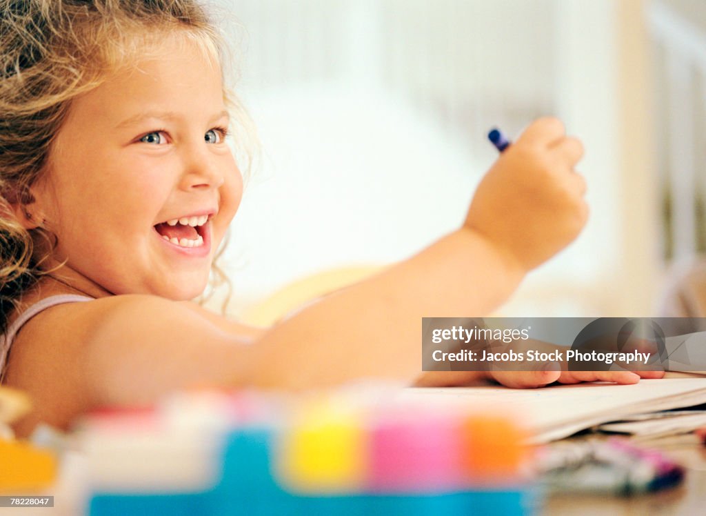 Girl coloring