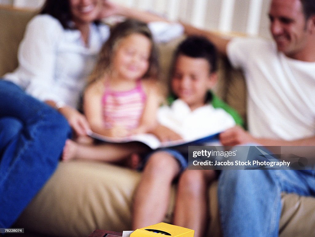 Family reading book