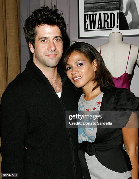 Actor Troy Garrity and Simone Bent during the Kiki De Montparnasse store opening at Kiki De Montparnasse on December 3, 2007 in Los Angeles,...