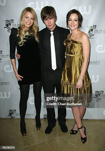 Blake Lively, Chace Crawford, and Leighton Meester attend the Help Group's Teddy Bear Ball at the Beverly Hilton on December 3, 2007 in Beverly...