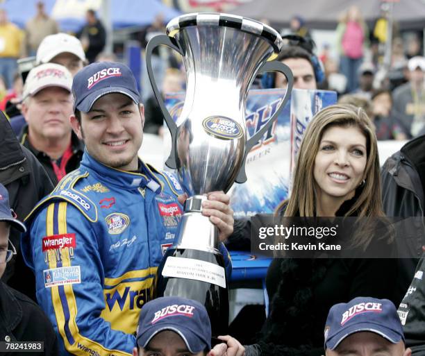 Busch Series Champion, Martin Truex Jr with car owner Teresa Earnhardt