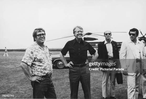 American brothers Billy Carter and US President Jimmy Carter on St Simons Island, Georgia, 1977.
