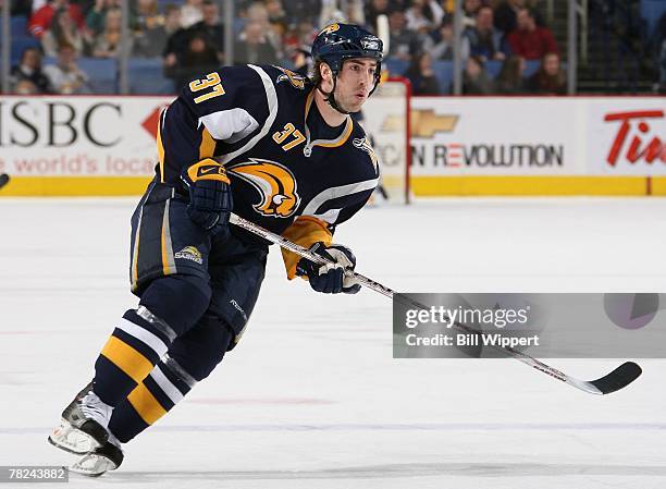 Michael Ryan of the Buffalo Sabres skates against the Carolina Hurricanes on December 1, 2007 at HSBC Arena in Buffalo, New York.