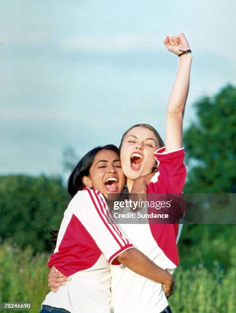 Parminder K. Nagra and Keira Knightley in "Bend It Like Beckham"